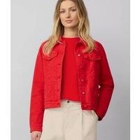 Red Stretchy Denim Jacket Size 10