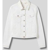 White Denim Fitted Cropped Trucker Jacket Size 14T