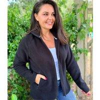 Black Full Zip Borg Fleece Size 8/10
