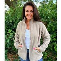 Taupe Full Zip Borg Fleece Size 8/10