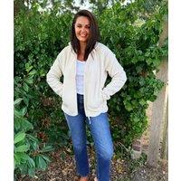 Ivory Full Zip Borg Fleece Size 8/10