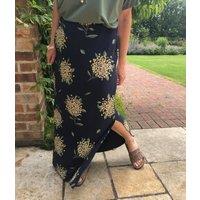 Brakeburn Navy Hydrangea Maxi Skirt Size 18