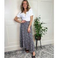 Ex Seasalt Floral Guiding Light Jersey Maxi Skirt Size 14