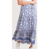 Blue Floral Tiered Midi skirt Size 12/14