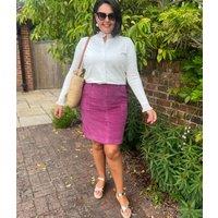 Ex Mistral Magenta Moleskin Patch Pocket Skirt Size 10