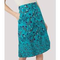 Mantaray Turquoise Print Cotton Skirt Size 10