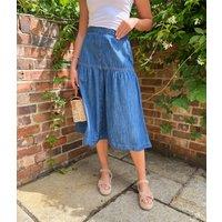 Denim Seam Detail Skirt Size 8
