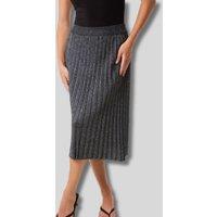 Pewter Pleated Lurex Knit Midi Skirt Size 12/14