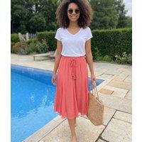 Coral Textured Midi Skirt Size 10/12