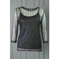 Black Sparkle Top & Cami Size 12