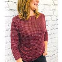 Pink Geo Slash Neck Top Size 14