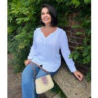 Ivory Crochet Pintuck Blouse Size 24