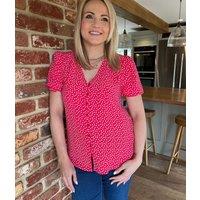 Red Polka Dot Blouse Size 22