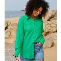 Green Linen Look Shirt Size 12