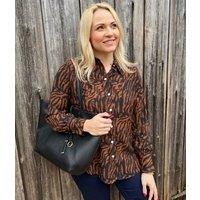 Brown Animal Print Shirt Size 10