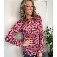 Ex Seasalt Red Flower Print Larissa Shirt Size 8