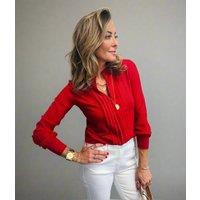 Red Pleated Jersey Blouse Size 6/8