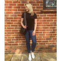 Black Crew Neck Fitted Tee Size 8