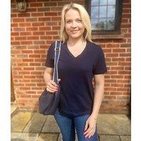 Navy V Neck Cotton Tee Size 6