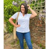 White Plain Jersey Shirt Size 12