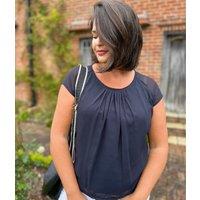 Navy Chiffon Layer Top Size 26