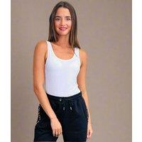 White Modal Rich Vest Top Size 20