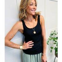 Black Modal Rich Vest Top Size 12