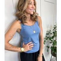 Blue Modal Rich Vest Top Size 24