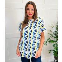 Zig Zag Satin Front Top Size 16