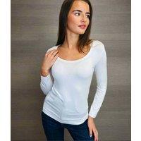 White Jersey Scoop Neck Top Size 16