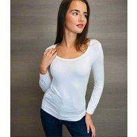 White Jersey Scoop Neck Top Size 6