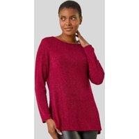Red Sparkle Cowl Back Tunic Top Size 18