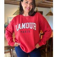 Red L'Amour Print Sweatshirt Size 12/14