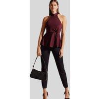 Ted Baker Wine Malean Halter Neck Top Size 8