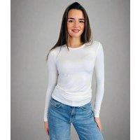 White Slim Fit Long Sleeve Top Size 20