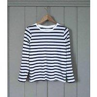 Black & White Striped Cotton Long Sleeve Top Size 20