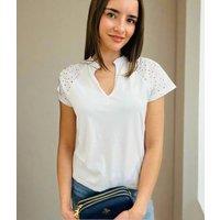 White Beki Broderie Top Size 14