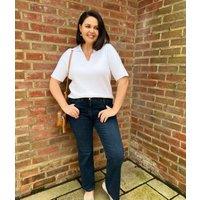White Cotton Rich Ribbed Collared Top Size 6/8