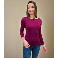 Burgundy Plain Long Sleeve Top Size 8/10