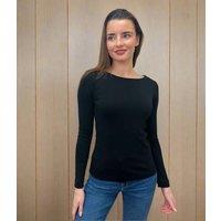 Black Plain Long Sleeve Top Size 8/10