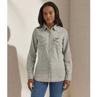 Grey Double Stitch Denim Shirt Size 18/20