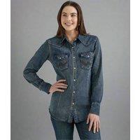 Dark Denim Double Stitch Denim Shirt Size 14/16