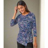 Abstract Print Side Twist Top Size 20