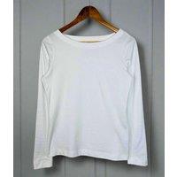 White Cotton Long Sleeve Top Size 6