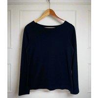 Black Cotton Long Sleeve Top Size 8