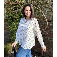 Ivory Dot Print Becca Shirt Size 18