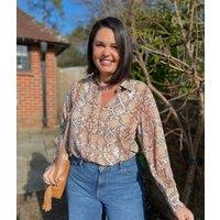 Brown Snake Print Becca Shirt Size 10