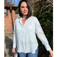Pale Blue Print Becca Shirt Size 16