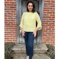 Yellow Striped Burn Out Top Size 10