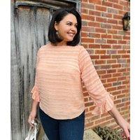 Peach Striped Burn Out Top Size 20